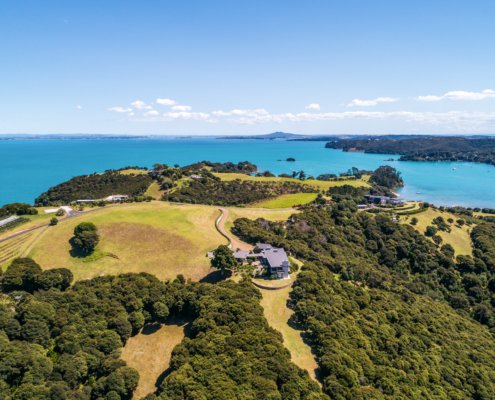 Arial view Woodside Bay home